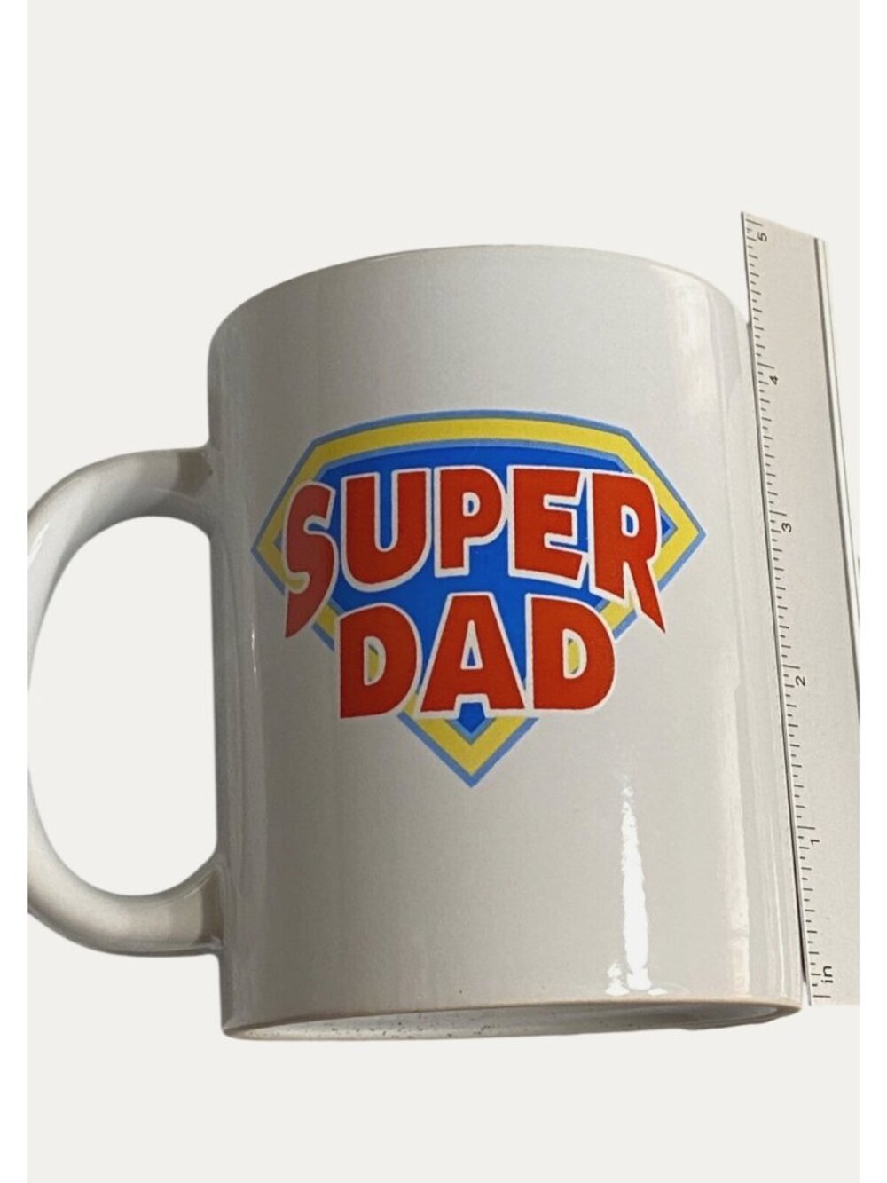 Set Of 2 Royal Norfolk Super Dad White Mugs 12 Oz Great Gift for Dad Oversized - Picture 5 of 5